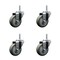 Service Caster 35 Inch Gray Polyurethane Wheel Swivel 58 Inch Threaded Stem Caster Set Service Caster SCC-TS20S3514-PPUB-58212-4 - alternate 1